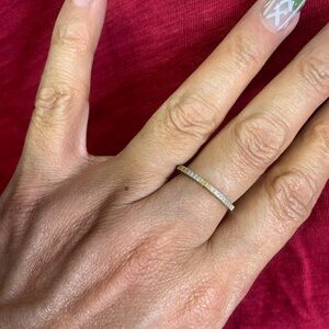 Elegant Silver Band with White Stones